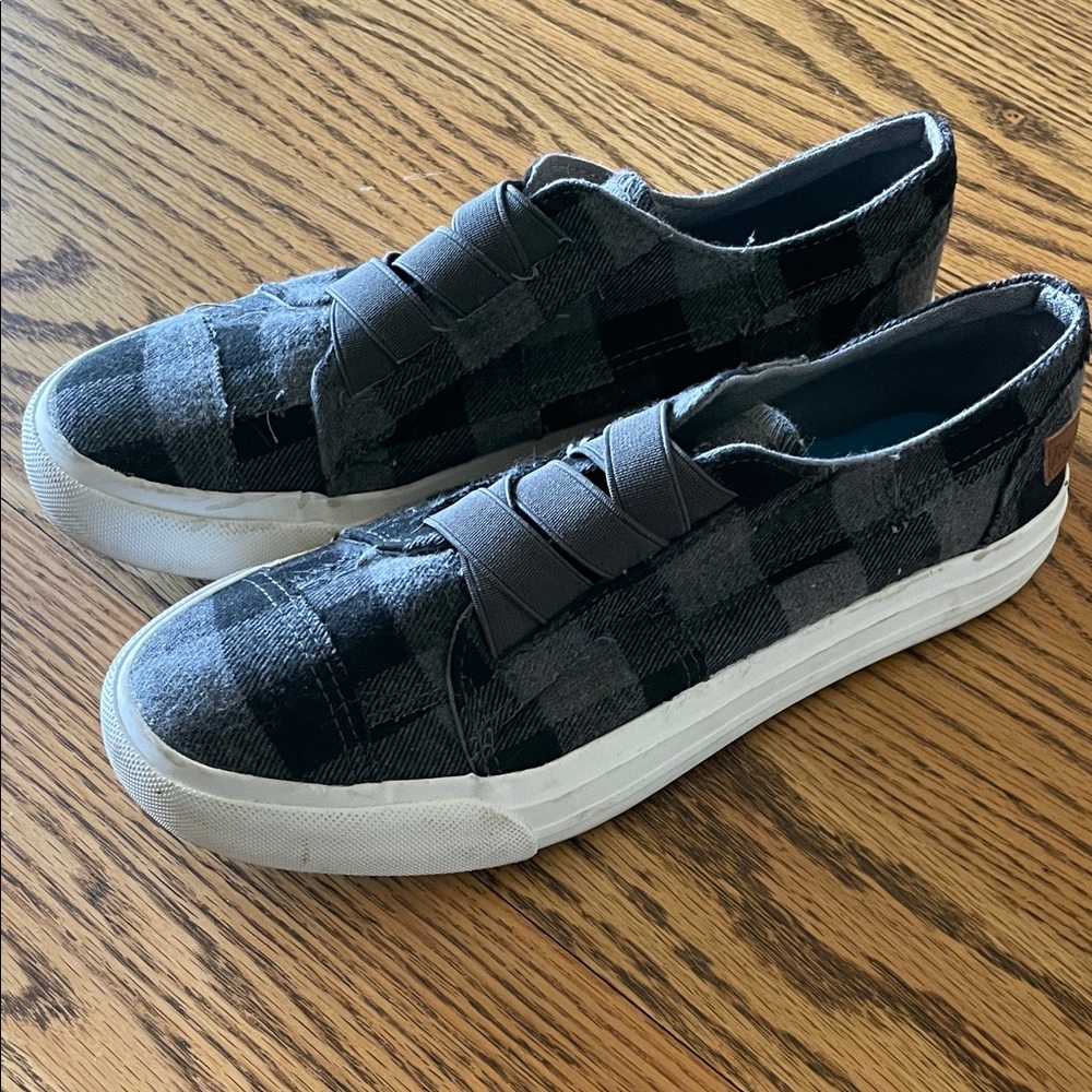 Plaid Black and Gray Women's Sneakers